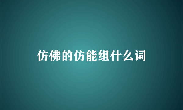 仿佛的仿能组什么词