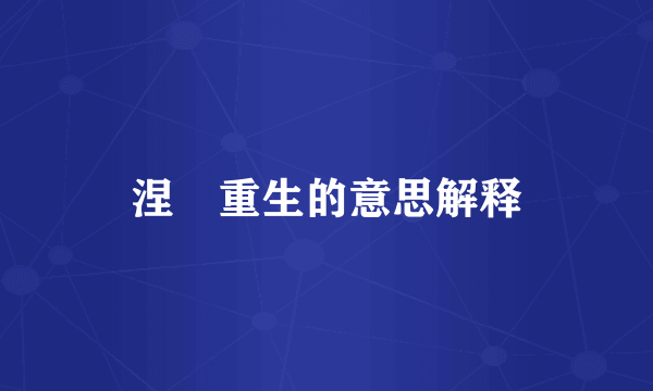 涅槃重生的意思解释