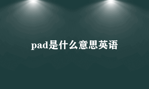 pad是什么意思英语