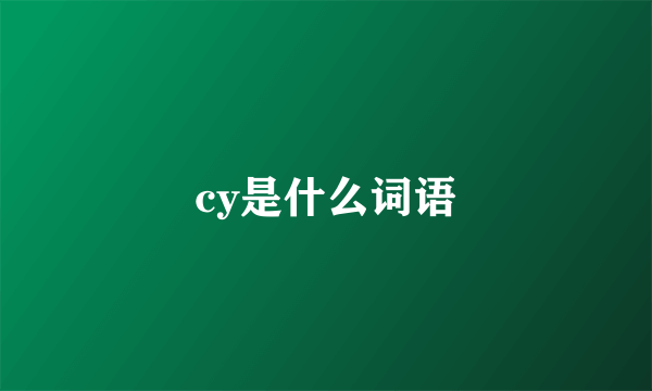 cy是什么词语