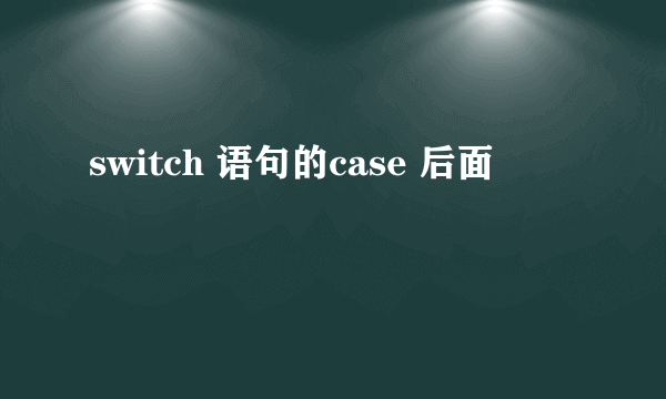 switch 语句的case 后面