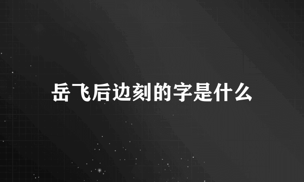岳飞后边刻的字是什么