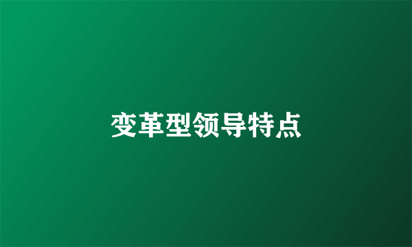 变革型领导特点