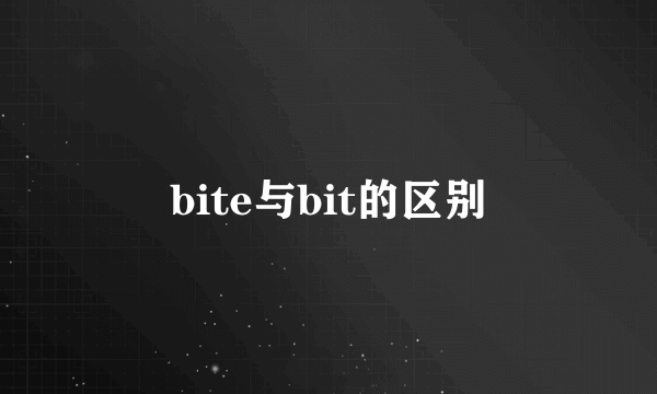 bite与bit的区别