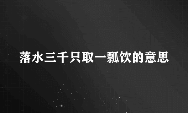 落水三千只取一瓢饮的意思