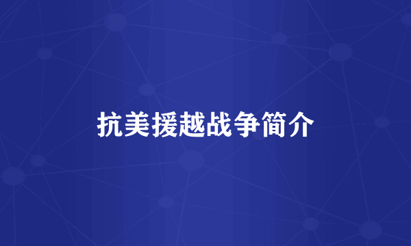 抗美援越战争简介