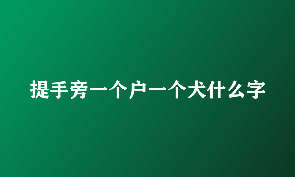 提手旁一个户一个犬什么字