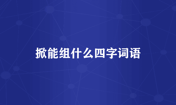 掀能组什么四字词语