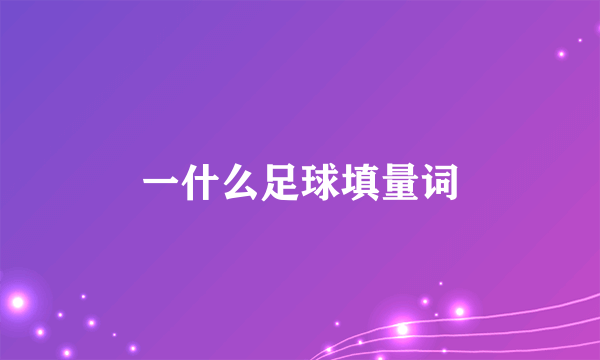 一什么足球填量词