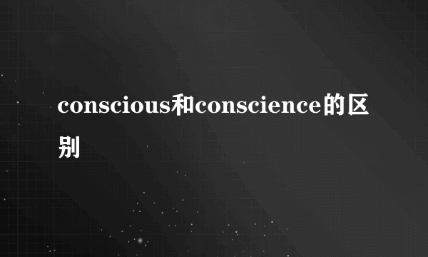 conscious和conscience的区别