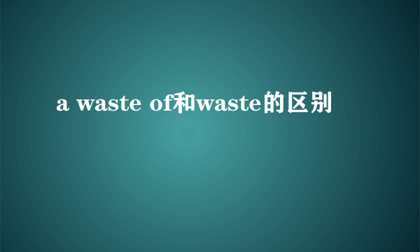 a waste of和waste的区别