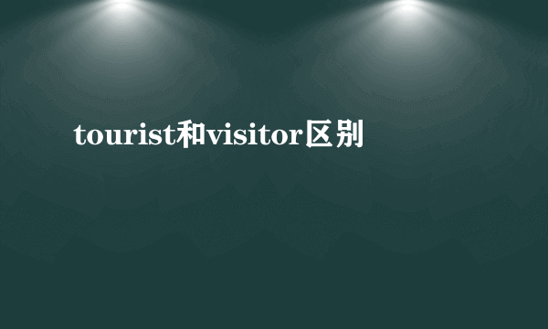 tourist和visitor区别