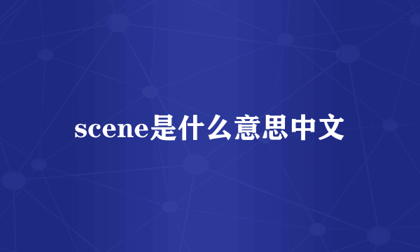 scene是什么意思中文