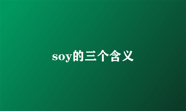 soy的三个含义