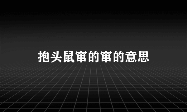 抱头鼠窜的窜的意思