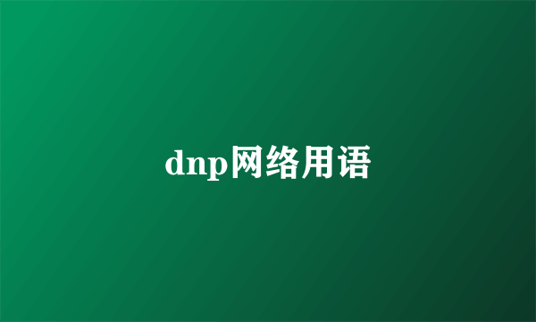 dnp网络用语