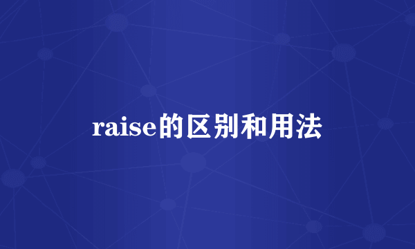 raise的区别和用法