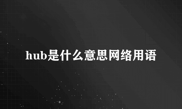 hub是什么意思网络用语