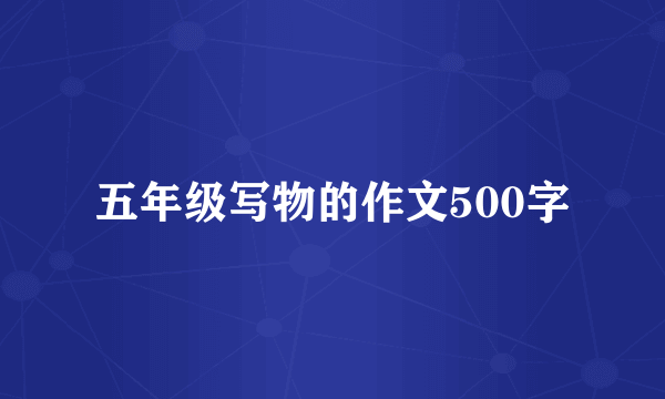 五年级写物的作文500字