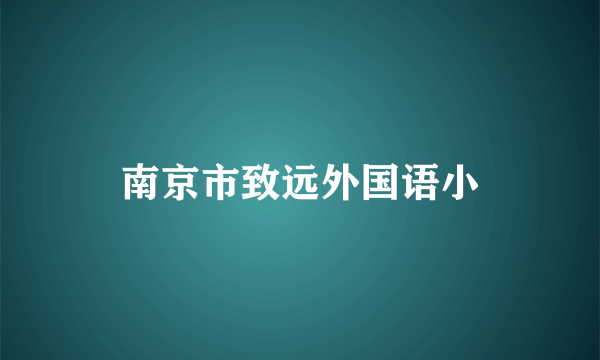 南京市致远外国语小