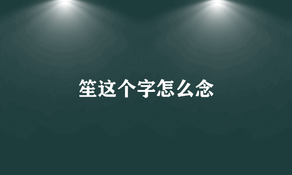 笙这个字怎么念