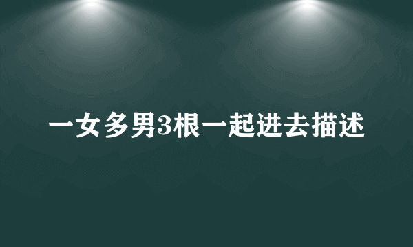 一女多男3根一起进去描述