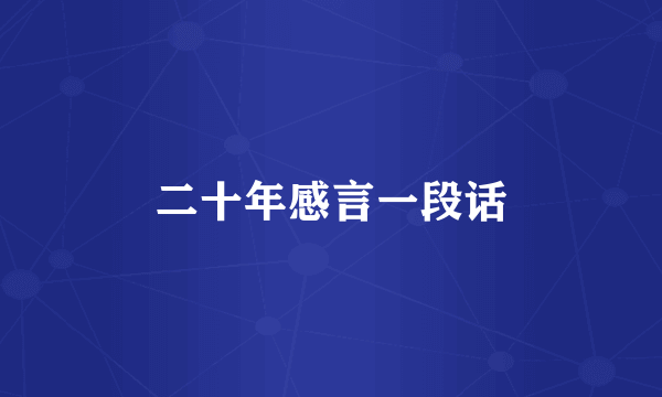 二十年感言一段话