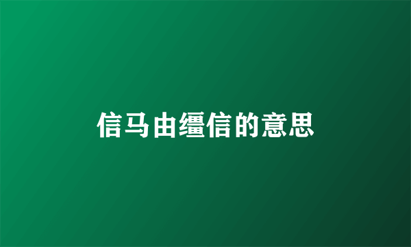 信马由缰信的意思