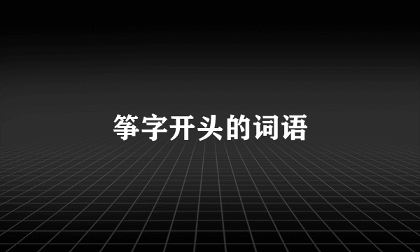 筝字开头的词语