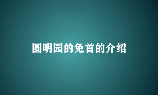 圆明园的兔首的介绍