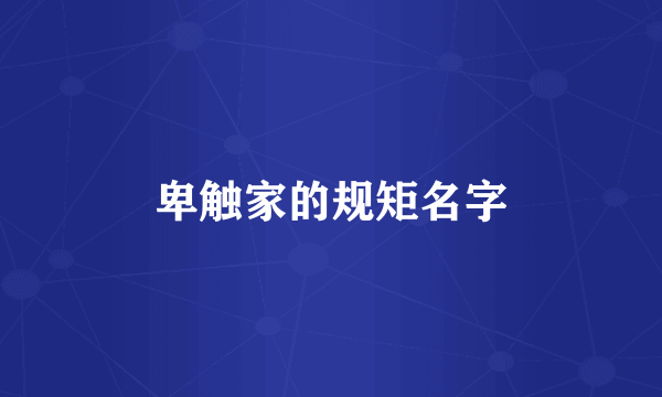 卑触家的规矩名字