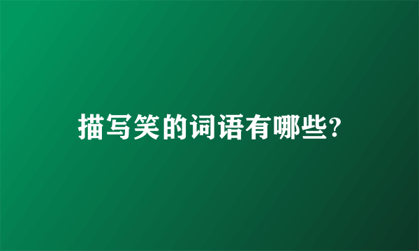 描写笑的词语有哪些?