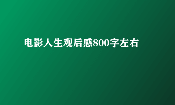 电影人生观后感800字左右