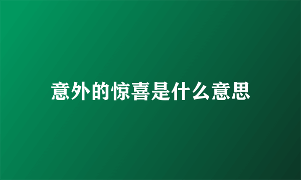 意外的惊喜是什么意思