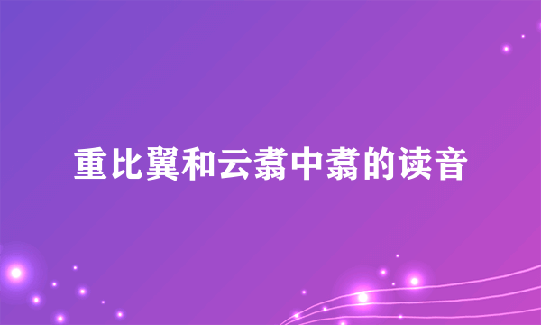 重比翼和云翥中翥的读音