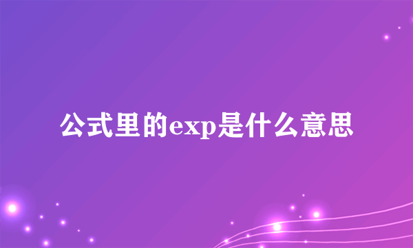 公式里的exp是什么意思