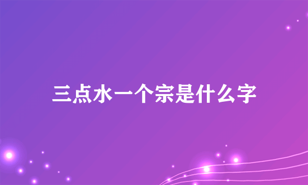 三点水一个宗是什么字