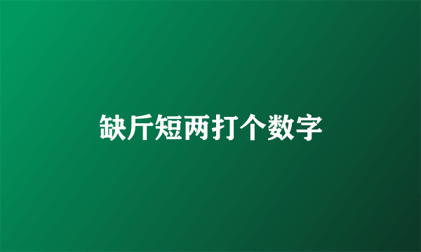 缺斤短两打个数字