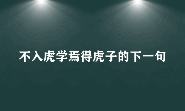 不入虎学焉得虎子的下一句
