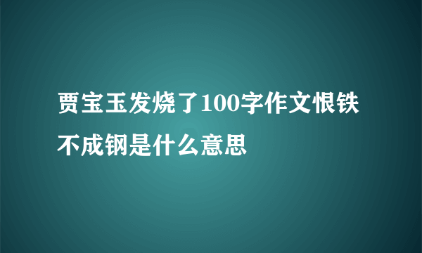 贾宝玉发烧了100字作文恨铁不成钢是什么意思