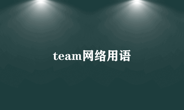 team网络用语