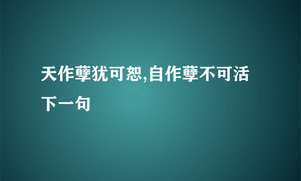 天作孽犹可恕,自作孽不可活下一句