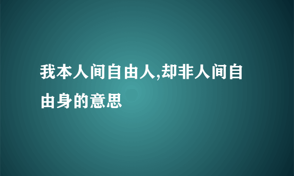我本人间自由人,却非人间自由身的意思