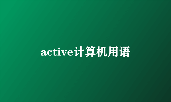 active计算机用语