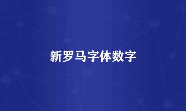 新罗马字体数字