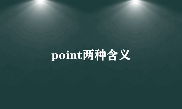 point两种含义