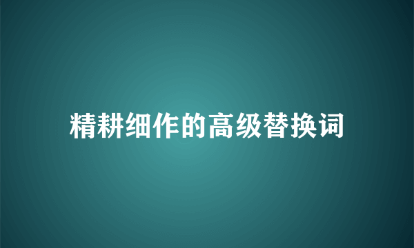 精耕细作的高级替换词