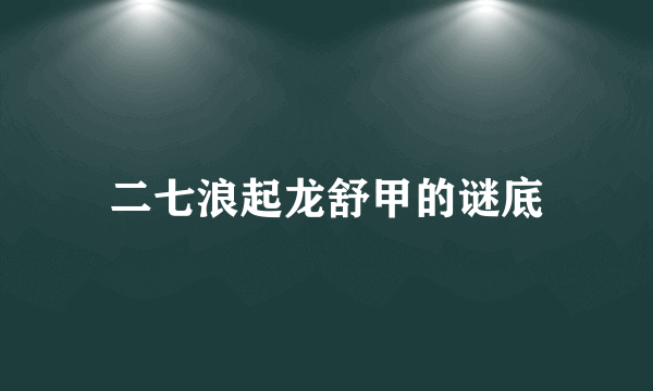 二七浪起龙舒甲的谜底