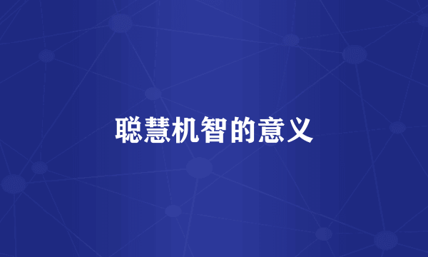 聪慧机智的意义