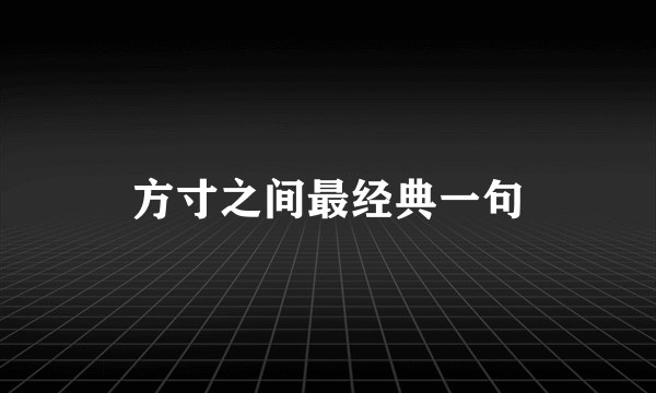 方寸之间最经典一句